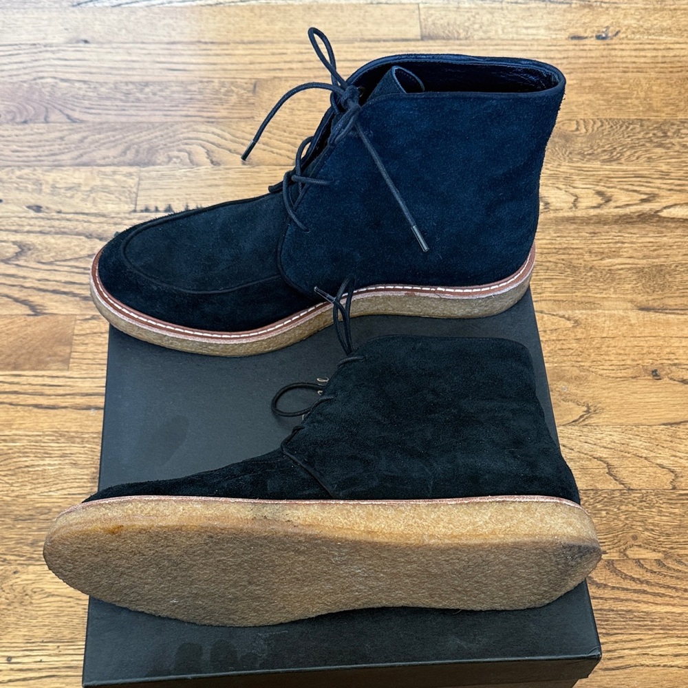J Crew Suede Lace Up Desert Boot Black Sz11